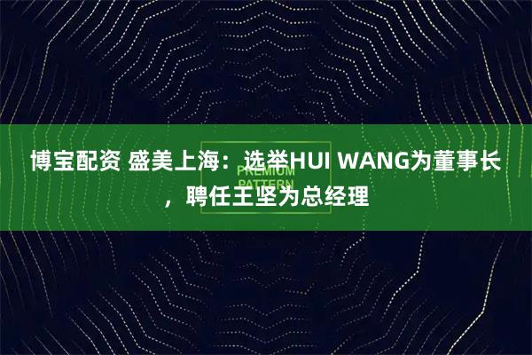博宝配资 盛美上海：选举HUI WANG为董事长，聘任王坚为总经理