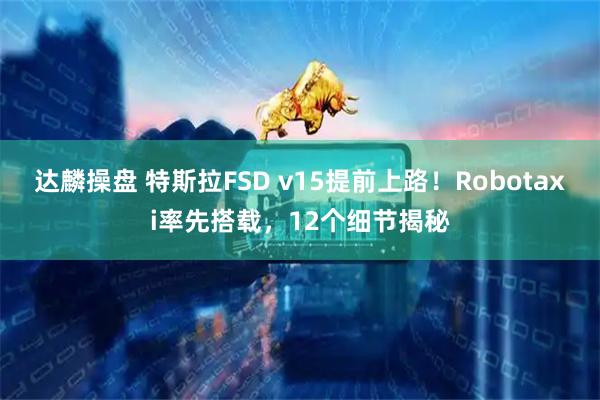 达麟操盘 特斯拉FSD v15提前上路！Robotaxi率先搭载，12个细节揭秘